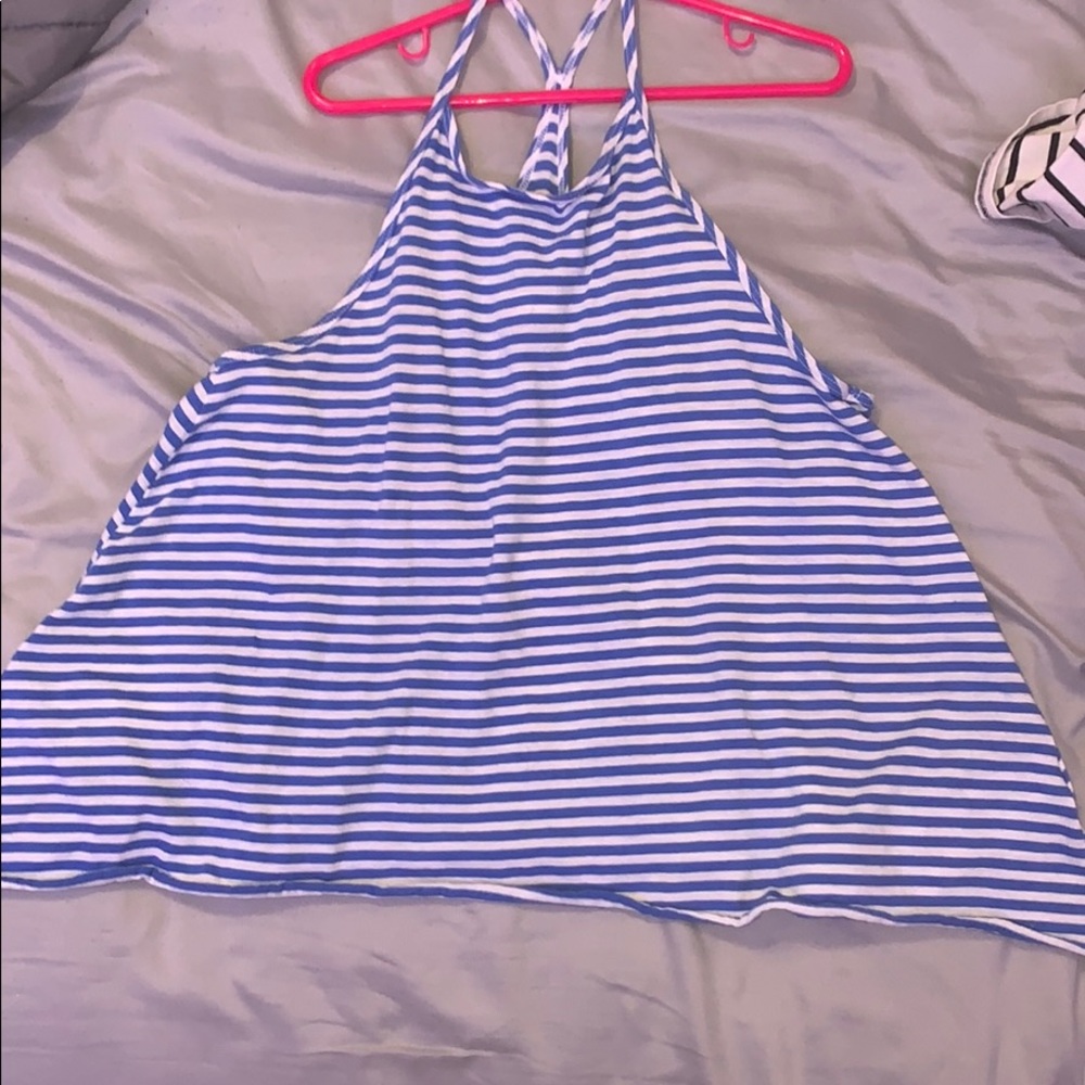 Blue and white stripe shirt
